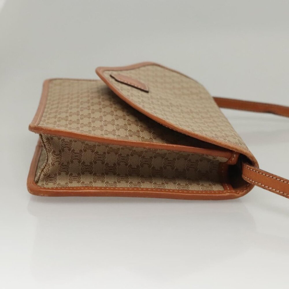 CELINE Macadam Canvas Shoulder Bag Beige Gold Auth - Picture 5 of 16